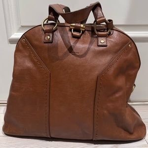 Yves Saint Laurent Muse Leather Bag in Camel